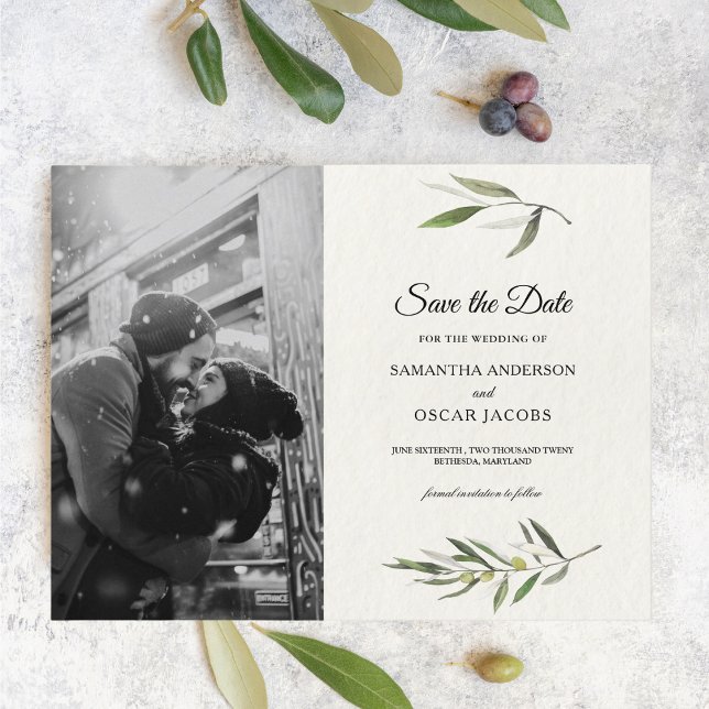 Cartão Postal De Anúncio Branch Verde de Mola Verde Moderna (Criador carregado)