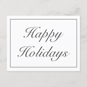 Cartão Postal De Anúncio Branco minimalista moderno boas festas que