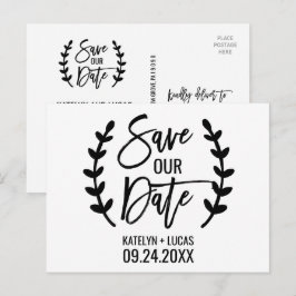 Cartão Postal De Anúncio Branqueamentos de Oliva Preta Branco Chic Salvem n