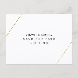 Cartão Postal De Anúncio Bridget Geométrico Moderno Casamento Salve a Data