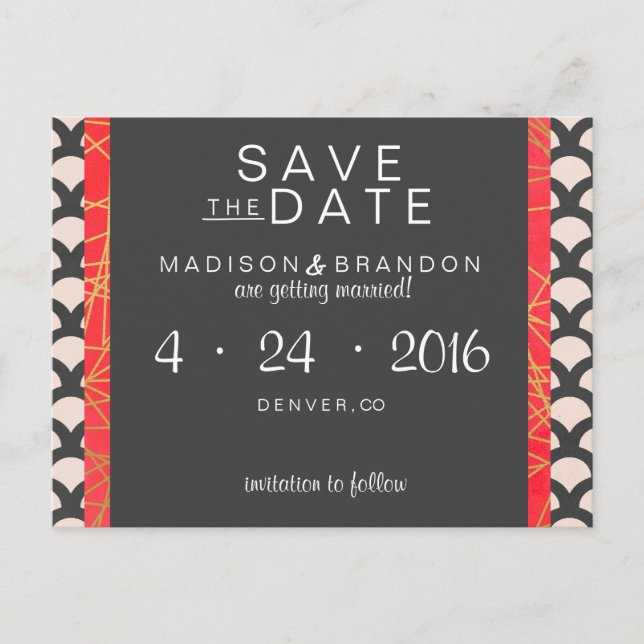 Cartão Postal De Anúncio Bright N Beauful Salve a Data (Frente)