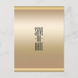 Cartão Postal De Anúncio Brilho Dourado Chique Glam Glamour Salvar a Data