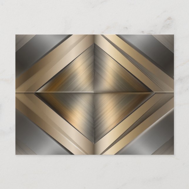Cartão Postal De Anúncio Brushed Metallic Geometric Diamond Pattern (Frente)