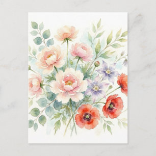 Cartão Postal De Anúncio Buquê de Flores Silvestres de Jardim de Casa de Ca