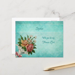 Cartão Postal De Anúncio Buquê de Noiva Personalizado Flor Menina