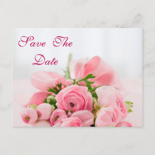 Cartão Postal De Anúncio Buquê De Rosas Rosa 80 de Aniversário Salvar Data