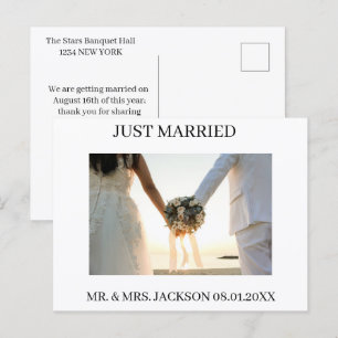 Cartão Postal De Anúncio Buquê Romântico Foto Casamento Recém-Casados