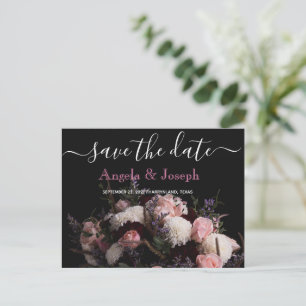 Cartão Postal De Anúncio Burgundy Vintage Escuro FloralSalve a DataA