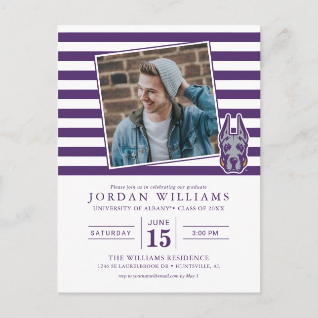 Cartão Postal De Anúncio Cabeça de Mascote Great Dane da Universidade de Al (Frente)