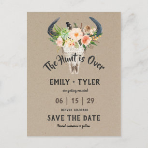 Cartão Postal De Anúncio Caça ao Antílope Floral Rústico está Acabando Salv