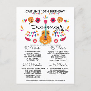 Cartão Postal De Anúncio caça ao tesouro de aniversário jogo infantil festa