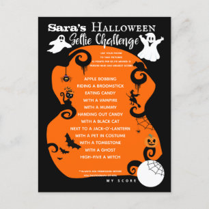 Cartão Postal De Anúncio caça ao tesouro de halloween festa de jogo