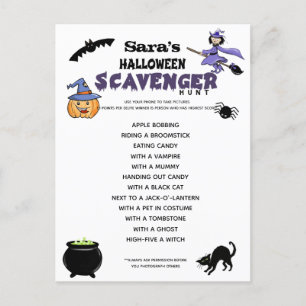 Cartão Postal De Anúncio caça ao tesouro no Halloween festa