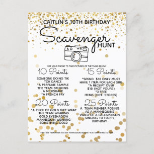 Cartão Postal De Anúncio Caça ao Tesouro para Festa de Adolescentes no Shop