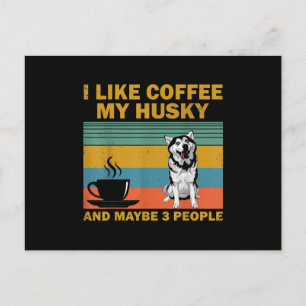 Cartão Postal De Anúncio Cachorro Husky Siberiano   Presente de Citação par