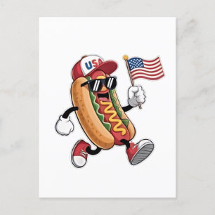 Cartão Postal De Anúncio Cachorro Quente do Dia 4 de Julho Independência Am