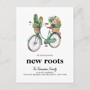 Cartão Postal De Anúncio Cacto Floral Cactos Bicicleta Novas Raízes Mudando