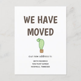 Cartão Postal De Anúncio Cactus em um Pote que nos movemos