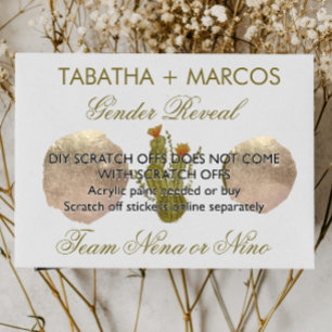 Cartão Postal De Anúncio Cactus Gender Revement DIY Faux Scratch Cards