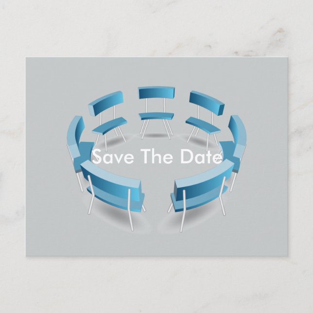 Cartão Postal De Anúncio Cadeiras em Cartão-Postal de Formação Circular (Frente)