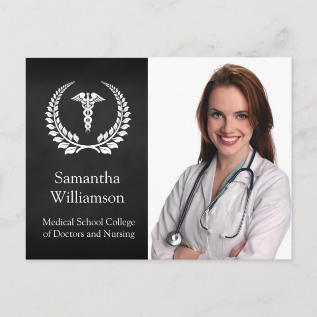 Cartão Postal De Anúncio Caduceus Laurel (Frente)