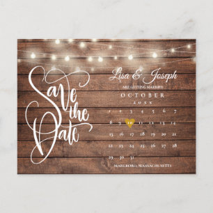 Cartão Postal De Anúncio Calendário de Luzes Rústicas Código QR Foto Salve 