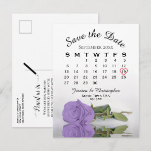 Cartão Postal De Anúncio Calendário de Rosa de Roxo de lavanda de  Salvar a