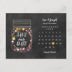 Cartão Postal De Anúncio Calendário de Salvar o Dia Coração Jarro de Pedra