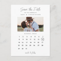 Calendário Mínimo Foto Casamento Salvar a Data