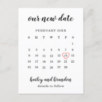 Calendário Simples Casamento de Coração Vermelho A