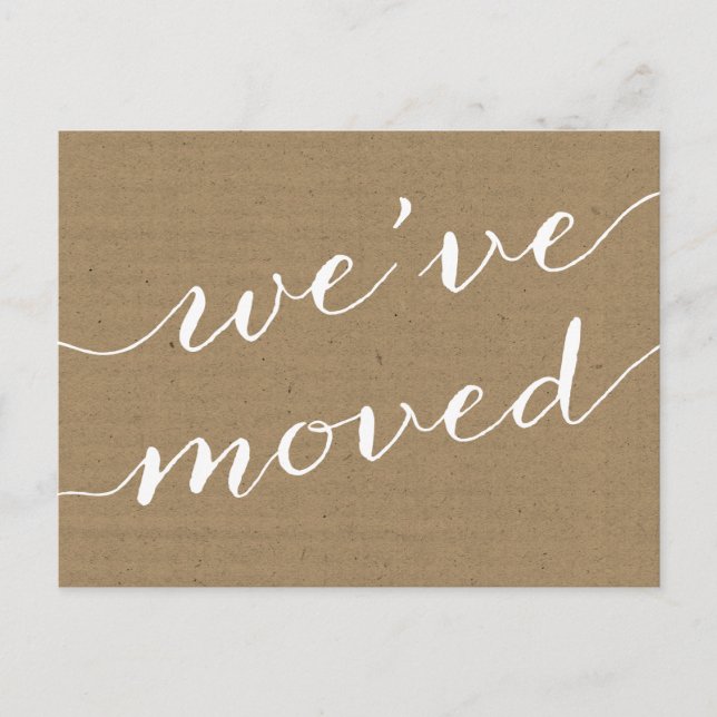 Cartão Postal De Anúncio Caligrafia bonito | Alteração de Endereço (Frente)