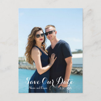 Cartão Postal De Anúncio Caligrafia de Roteiro Moderno SALVE A DATA Foto