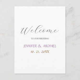 Cartão Postal De Anúncio Caligrafia Elegante Boas-vindas Casamento