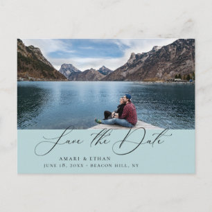 Cartão Postal De Anúncio Caligrafia Moderna Boho Foto Salvar a Data