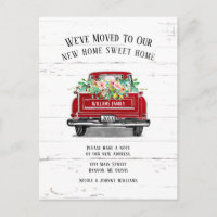 Caminhão Vermelho Antigo com Florais Rosa Rústico 