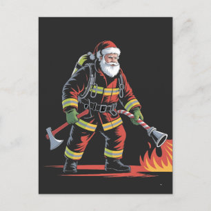 Cartão Postal De Anúncio Camisa de Natal do Bombeiro XM como Papais noeis E