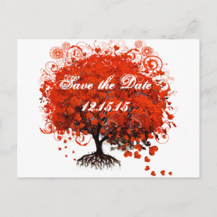 Cartão Postal De Anúncio Camisetas de Casamento Red Tree, Presentes, Adesiv