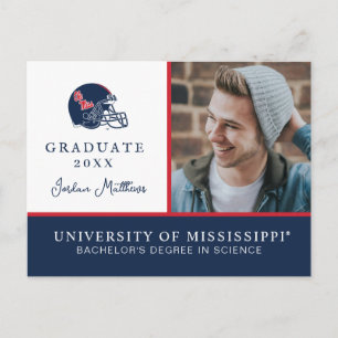 Cartão Postal De Anúncio Capacete de Futebol Ole Miss Azul Escuro
