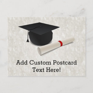 Cartão Postal De Anúncio Capelo de Formatura Diploma Personalizável