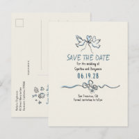 Caprichoso Save The Date Desenhado à Mão Funky