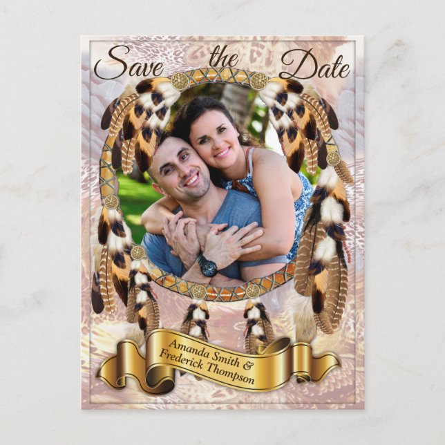 Cartão Postal De Anúncio Capturador de Sonhos Salve a data (Frente)