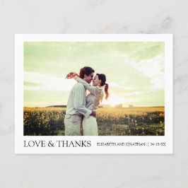 Cartão Postal De Anúncio Cartão de Agradecimento de Casamento com Foto Simp