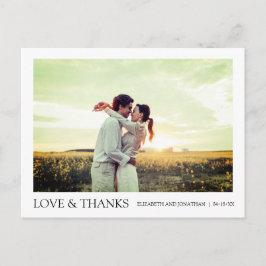Cartão Postal De Anúncio Cartão de Agradecimento de Casamento com Foto Simp