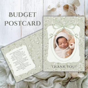 Cartão Postal De Anúncio Cartão de agradecimento de foto floral caprichoso