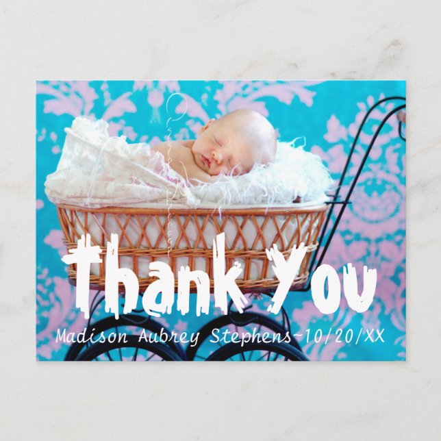 Cartão Postal De Anúncio Cartão de agradecimento divertido e simples para f (Frente)