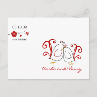 Cartão Postal De Anúncio Cartão de aviso de namorados e flores de cerejeira