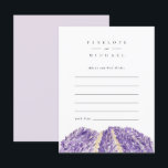 Cartão Postal De Anúncio Cartão de Conselhos e Desejos de Campos de Lavanda<br><div class="desc">Do chá de noivado à noite de núpcias,  casais experientes têm conselhos testados e comprovados para os futuros recém-casados. Esses cartões de conselhos românticos e pintados à mão são um lembrete especial para o casal ler ao longo dos anos.</div>