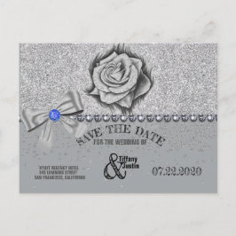 Cartão Postal De Anúncio Cartão de Data de Salvamento com Brilho, Rosa, Dia