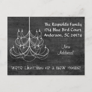 Cartão Postal De Anúncio Cartão de Deslocamento do Chandelier de Novo Ender