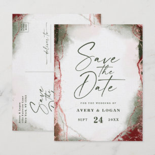 Cartão Postal De Anúncio Cartão de Lembrete de Casamento Abstrato Etéreo Te